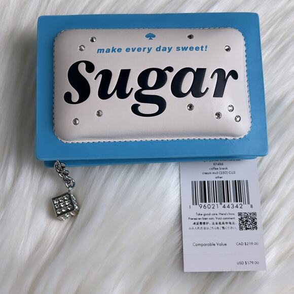 NWT💃Kate Spade Collectable Coffee Break 3D Sugar Packet Small Card Holder - Picture 3 of 4